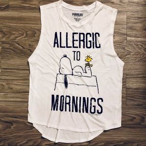 “Allergic To Mornings” Snoopy Graphic T-Shirt